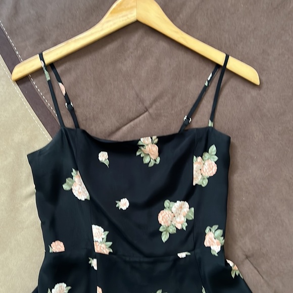 Reformation Kendall Mini Dress Black Floral Fit and Flare - Picture 12 of 16